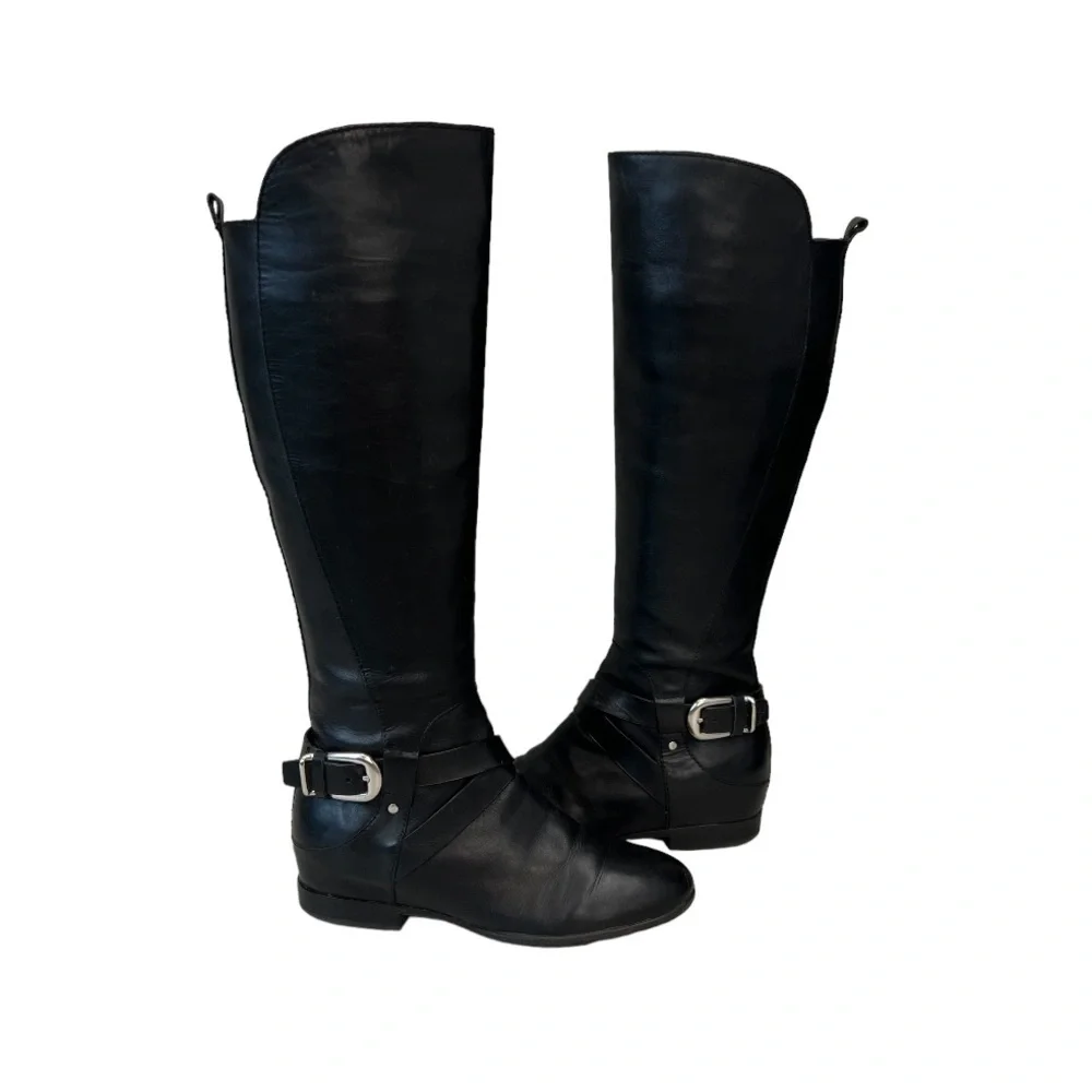 Belle by Sigerson Morrison Jamie Black‎ Leather OTK Boots Size 9